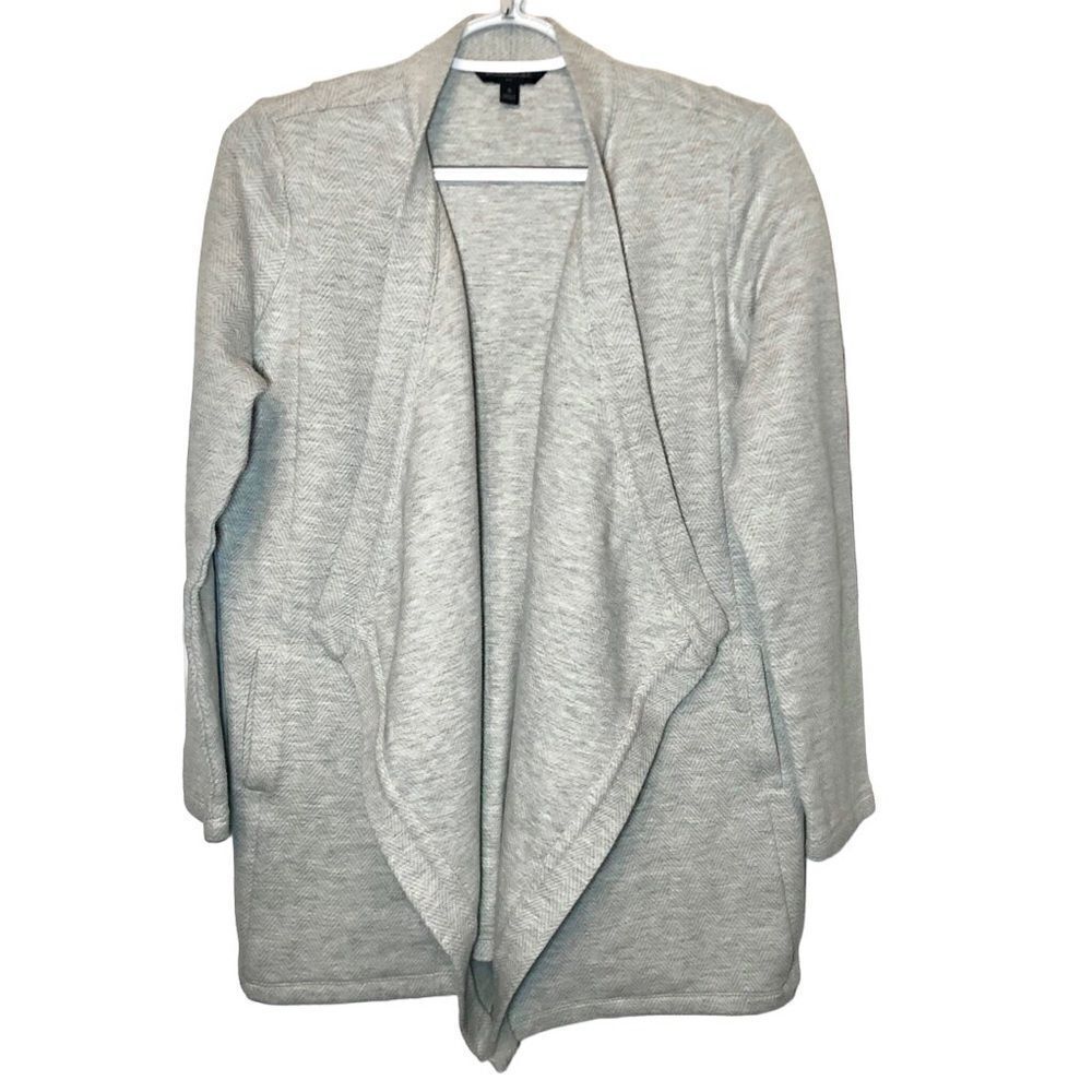 Banana Republic Herringbone Open Front Cardigan in Grey Heather Women’s S